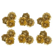   Cédrus rózsa fej -  Metál arany - 3-5 cm - 11 dkg/csomag  