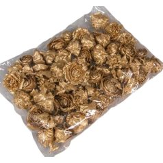 Cédrus rózsa fej - Antik arany - 3-5 cm - 13 dkg/csomag