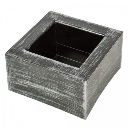 Antikolt négyzet forma - Ezüst - 8,5x15x15 cm 