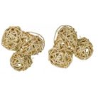 Rattan golyó - Pezsgő - 4 cm - 12 db/csomag