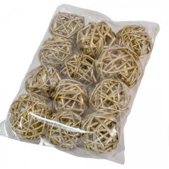 Rattan golyó - Pezsgő - 4 cm - 12 db/csomag