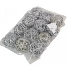 Rattan golyó - Ezüst - 4 cm - 12 db/csomag 