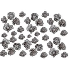 Cédrus rózsa fej - Ezüst - 3-5 cm - 13 dkg/csomag