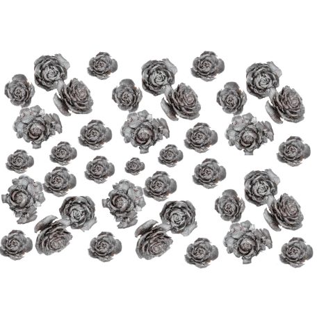 Cédrus rózsa fej - Ezüst - 3-5 cm - 13 dkg/csomag