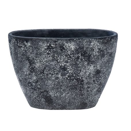 Moon ovális kőváza - Antracit -  40x16x28 cm