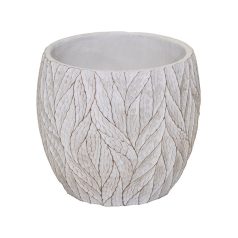Lance kőkaspó - Fehér - 22,5x20 cm