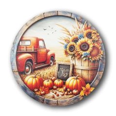 Nyomtatott fatábla - Hello ősz - 13 cm