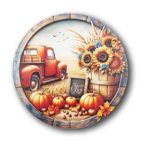 Nyomtatott fatábla - Hello ősz - 13 cm