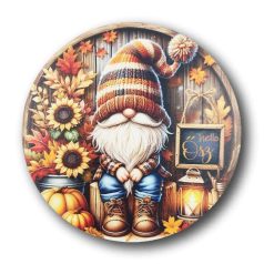 Nyomtatott fa tábla - Helló Ősz - 13 cm