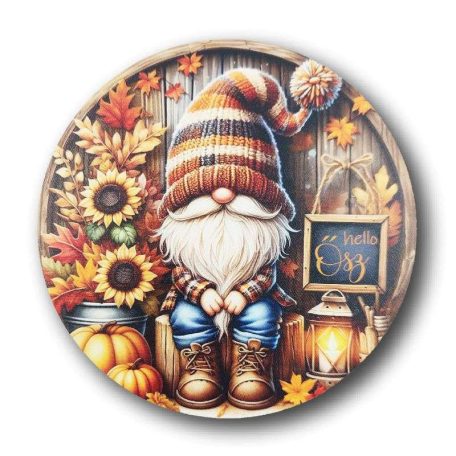 Nyomtatott fa tábla - Helló Ősz - 13 cm