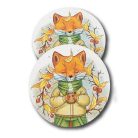 Nyomtatott fa tábla - Róka - 8x6 cm