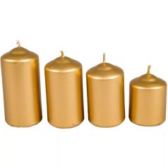   Adventi gyertya lépcsős - Metál arany - 4 cm - 4 db/csomag
