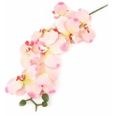   Fodros szirmú orchidea ág - Cirmos rózsaszín - 96 cm  