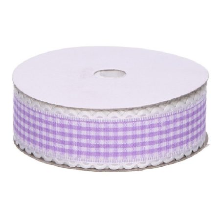 Kockás szalag - Lila - 2,5 cm - 9 méter 
