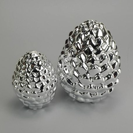 Ezüst óriás toboz - 13x17 cm