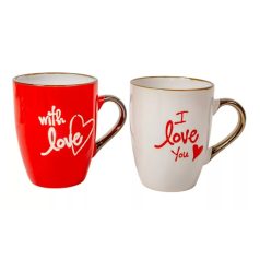 Bögre szív mintával - 11 cm