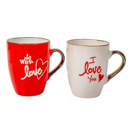 Bögre szív mintával - 11 cm