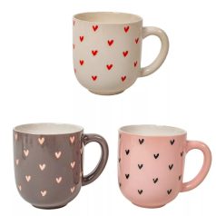 Bögre szív mintával - 3 féle - 9,5x8 cm