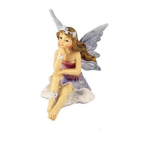 Tündér figura ülő - Zöld - 7x8 cm