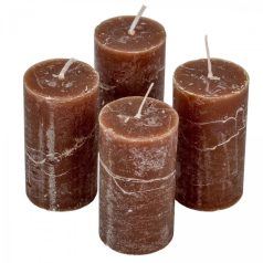  Rusztikus gyertya - Barna - 7,5x4 cm - 4 db/csomag