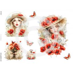 Rizspapir - A4 - Pipacs - 30x21 cm - R41047