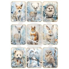 Rizspapir - A4 - Karácsony - Állatok - R4804 - Raktáron