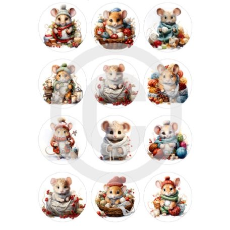 Rizspapir - A4 - Karácsony - Állatok - R4826 - Raktáron