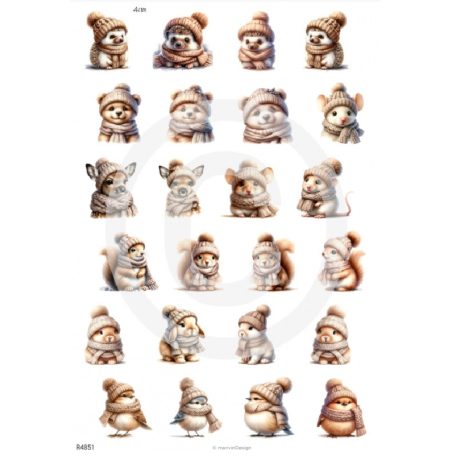 Rizspapir - A4 - Karácsony - Állatok - R4851 - Raktáron