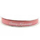 Ripsz szalag - Boldog karácsonyt - Rózsaszín - 1,5 cm - 18,2 méter
