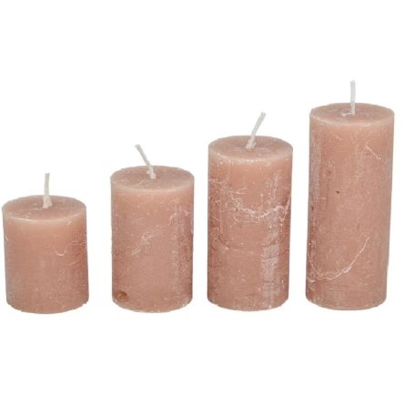 Rusztikus lépcsős henger gyertya - Világos barna - 4 cm - 4 db/csomag