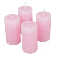   Rusztikus metál gyertya - Rózsaszín - 50x90 mm - 4 db/csomag 