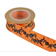   Halloween szalag - Pók - Narancssárga - 2,5 cm széles - 9,1 méter hosszú 