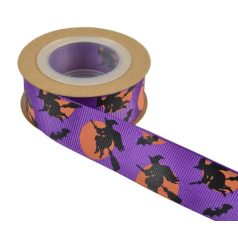  Halloween szalag - Boszorkány - Lila - 2,5 cm széles - 9,1 méter hosszú