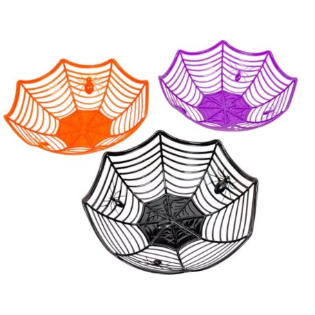 Halloween pókhálós kosár mix  - 26 cm