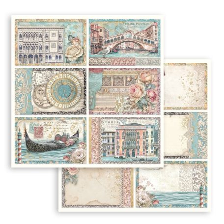 Stamperia scrapbook papír - Venice City of Art 6 cards - 2 oldalas - 31,5x30,5 cm