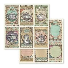   Stamperia scrapbook papír -  Tea Time  - 2 oldalas - 31,5 x 30,5 cm - SBB-583