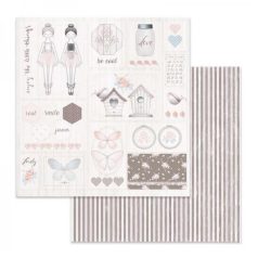   Stamperia scrapbook papír - Pink Soul - 2 oldalas - 31,5 x 30,5 cm - SBB-638