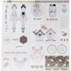   Stamperia scrapbook papír - Pink Soul - 2 oldalas - 31,5 x 30,5 cm - SBB-638