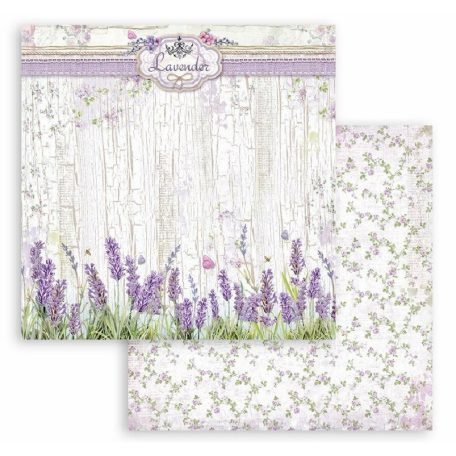 Stamperia scrapbook papír - Provence levendula - 2 oldalas - 31,5 x 30,5 cm - SBB-850