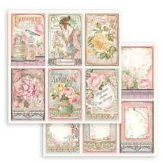   Stamperia scrapbook papír - Parfum - Cards  - 2 oldalas - 31,5 x 30,5 cm - SBB-907