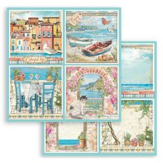   Stamperia scrapbook papír - Blue Dream 4 cards - 2 oldalas - 31,5 x 30,5 cm - SBB-913