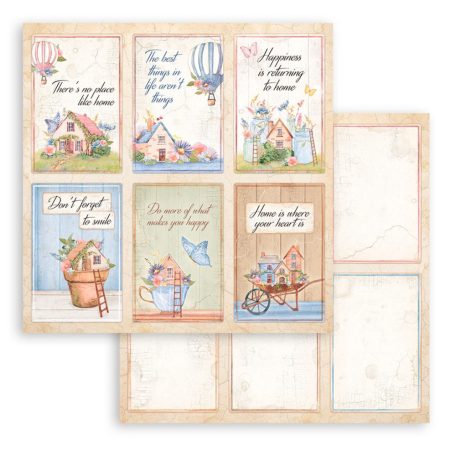 Stamperia scrapbook papír - Welcome Home - 2 oldalas - 31,5 x 30,5 cm - SBB-914