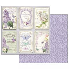   Stamperia scrapbook papír - Lilac Flowers 3. - 2 oldalas - 31,5 x 30,5 cm