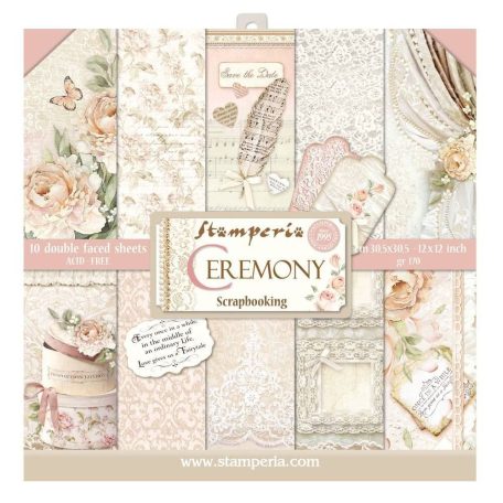 Stamperia scrapbook papír - Ceremony - 10 db-os