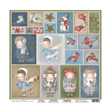 Scrap Berrys scrapbook papír - Winter 2. - 2 oldalas - 30,5 x 30,5 cm
