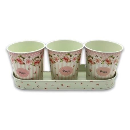 Fém kaspó - Paris - 3 db-os szett