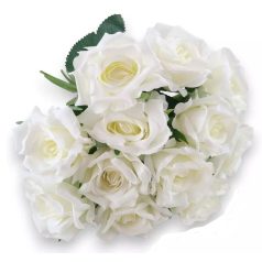 Mű rózsa köteg - 12 szál  - Törtfehér - 36 cm