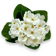 Mű ibolya csokor 5 szál selyem - Fehér - 18 cm