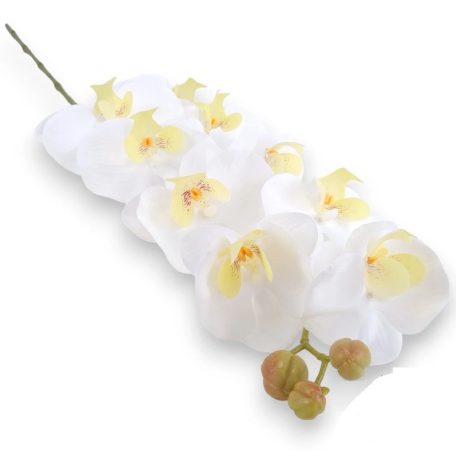 Mű orchidea-phalaenopsis szál  - Fehér - 98 cm