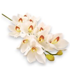 Mű csónakorchidea szál  - Fehér - 74 cm  